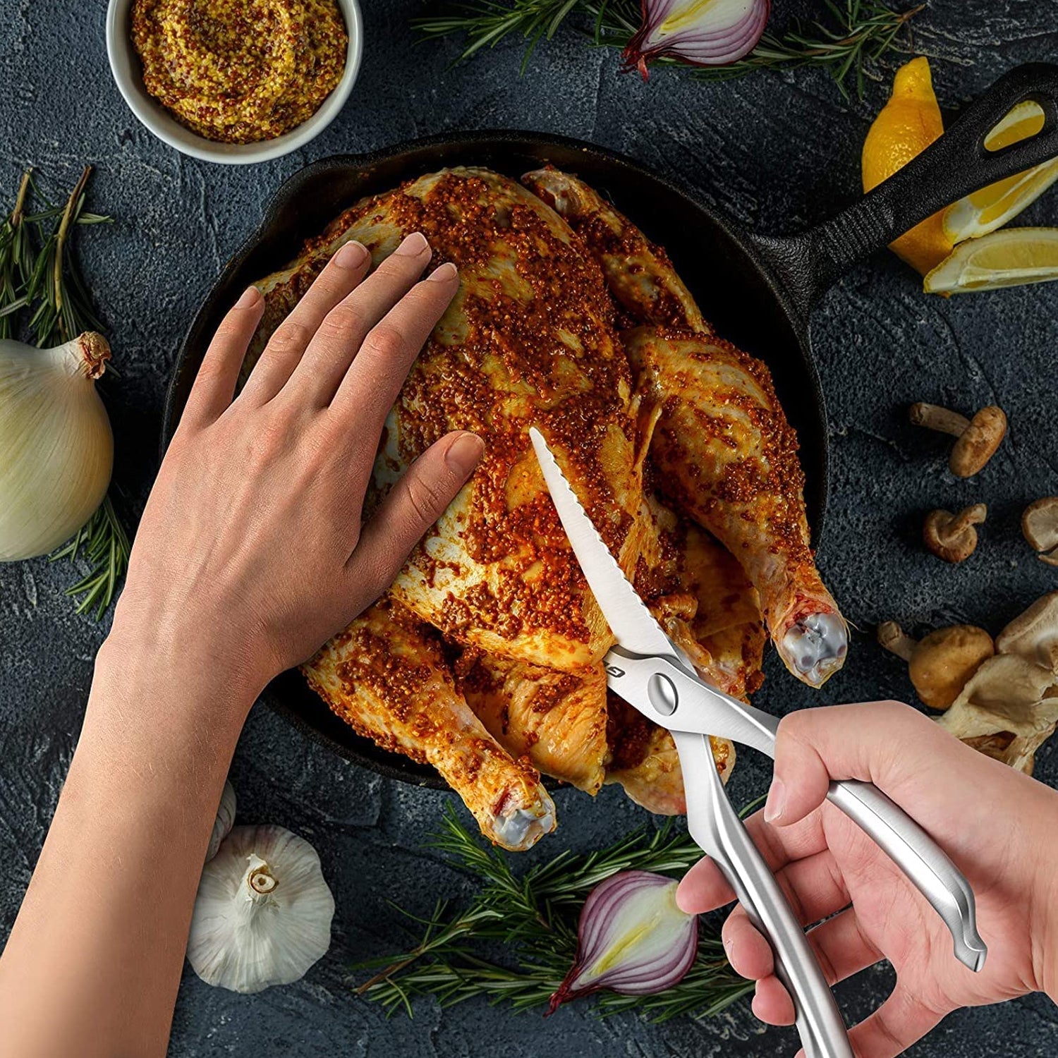 5206 Heavy Duty Stainless Steel Poultry Shears, Premium Ultra Sharp Spring-Loaded Kitchen DeoDap 5206 Heavy Duty Stainless Steel Poultry Shears, Premium Ultra Sharp Spring-Loaded Kitchen DeoDap